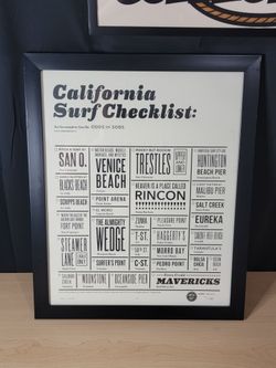 California Surf Checklist Print by Amy Hood 2nd Edition - 99 out of 150