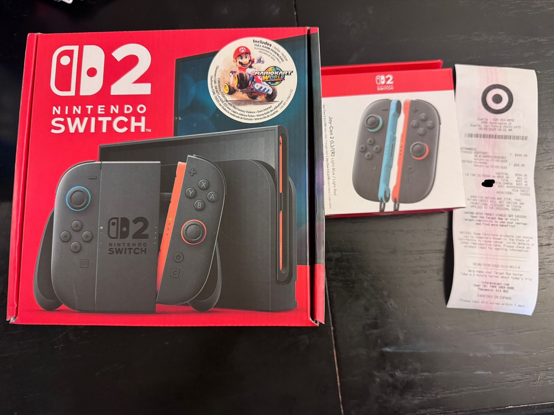 Nintendo Switch 2 Mario Kart Bundle with Receipt