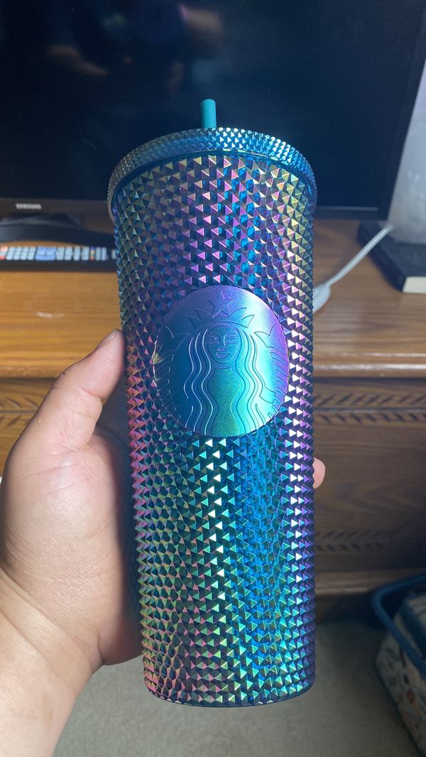starbucks burgundy grid tumbler