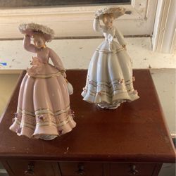 2 Hand Painted Lefton China Figurines