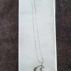 Moon and Lady. Sterling silver necklace.
