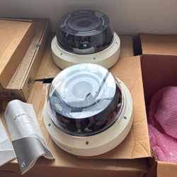 Two Wisenet PNM-9080VQ Industrial Security Cameras 