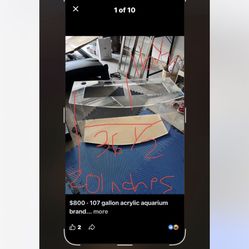 Brand New 100 Gallon Acrylic Aquarium With Light