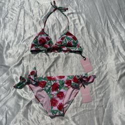 Juicy Couture Pink Floral Bikini Two Piece Set US Women’s Small