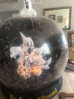 Large Halloween Inflatable Ghost Snow Globe