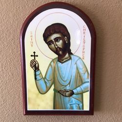 Greek Orthodox St. Christopher Handmade Icon