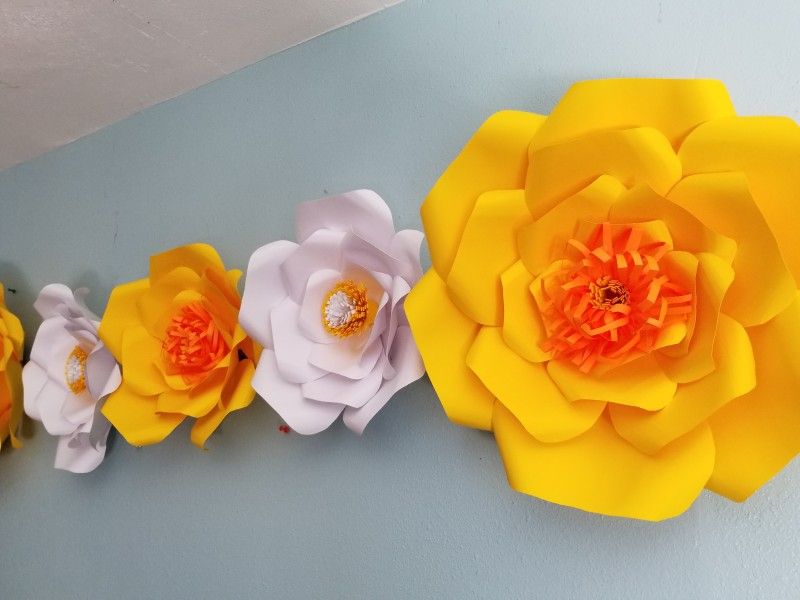 Yellow White Paper Flowers