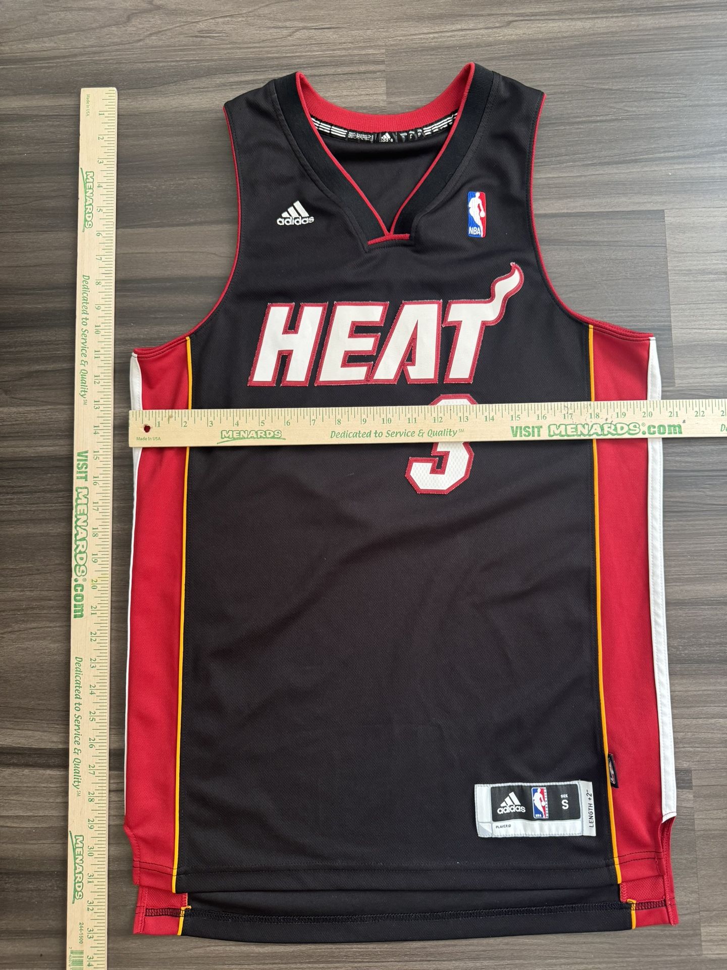 Adidas Dwayne Wade Miami Heat Black Jersey Men’s Medium Length +2