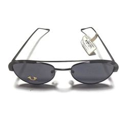True Religion TRU4021SJ550BLK Sunglasses Mens Black Gray Oval Metal Tinted Logo