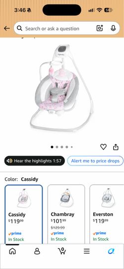 Baby swing pink