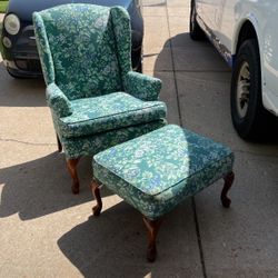 Laura Ashley armchair and ottoman