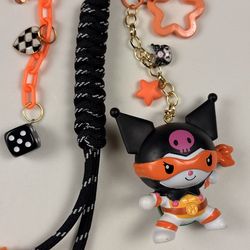 Kuromi x Michelangelo Bag Charm Keychain 🧡 Hello Kitty x TMNT Collab