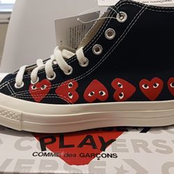 Black Converse Comme Des Garcons Play High Top Size W9/ M7 