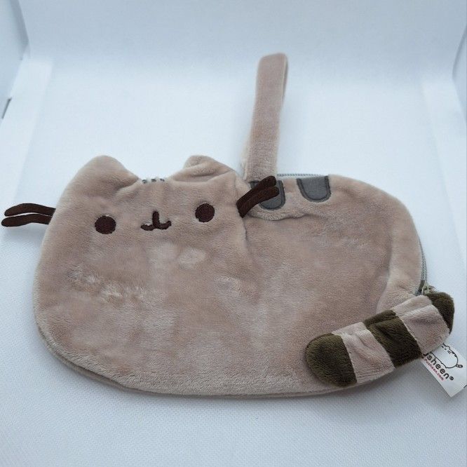 PUSHEEN the Cat 8" Plush Wristlet Change Purse Button Tail Zip Pouch Gund 2015