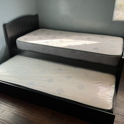 Twin Over Twin Frame With Mattresses 