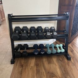 REP Fitness Rack & Hex Dumbbells