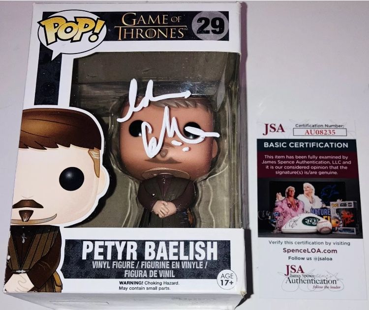 AIDAN GILLEN SIGNED AUTOGRAPHED PETYR BAELISH FUNKO POP GAME OF THRONES JSA COA!