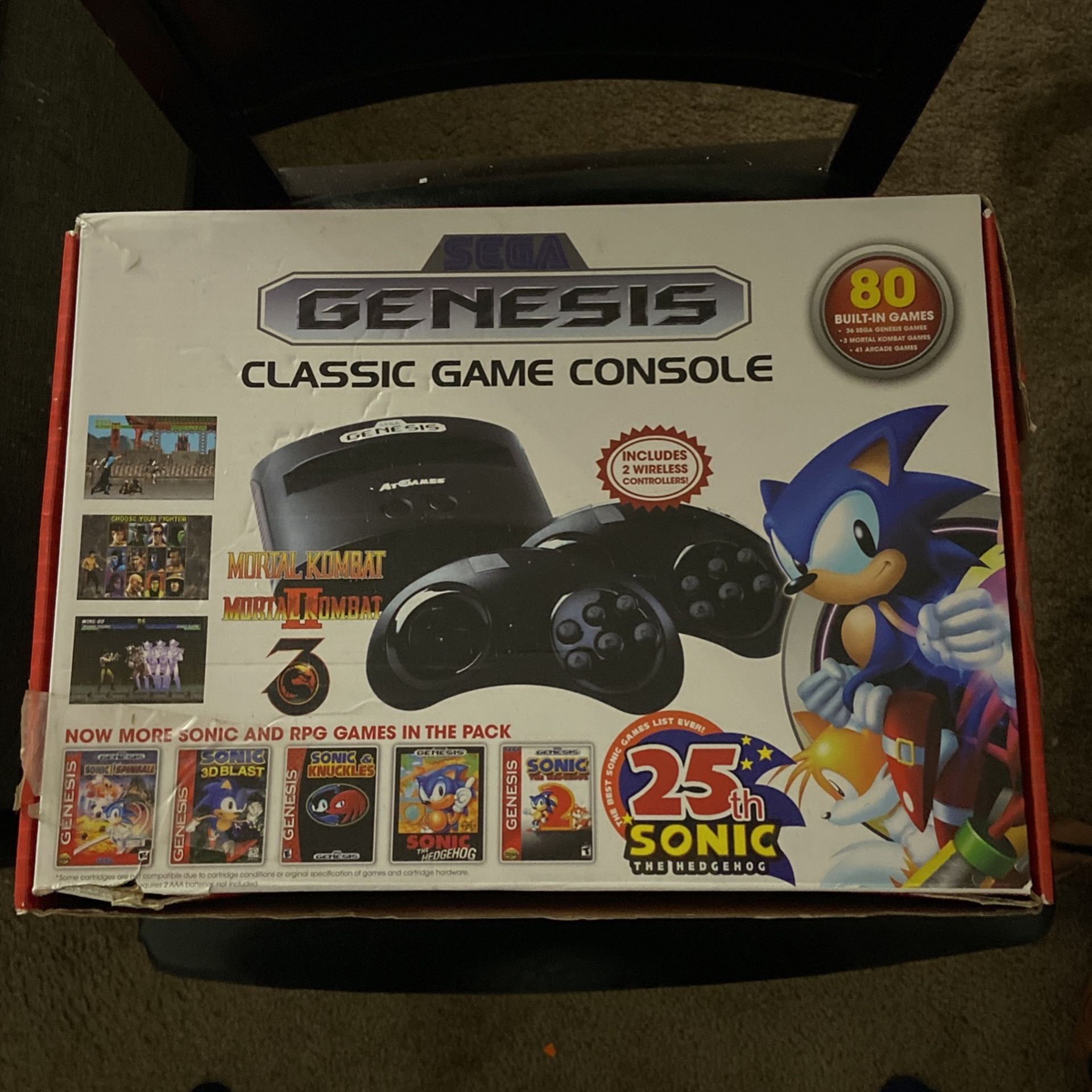  Sega Genesis 2 Console Sonic the Hedgehog 2 Bundle Pack : Video  Games