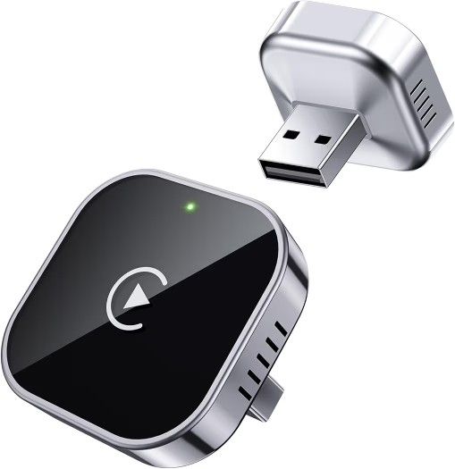 Teeran Wireless CarPlay Adapter 2025 Upgrade Wired CarPlay to Wireless, Mini Cube Design for Cars with Built-in Wired Apple CarPlay Plug and Play Easy