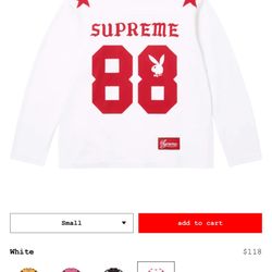 Supreme Playboy L/S Football Top Size Small