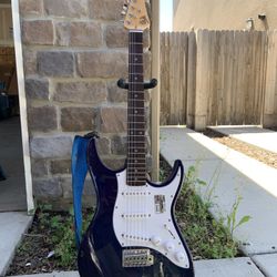 $90 Firm Rare Blue 6 String Electric Guitar With Case