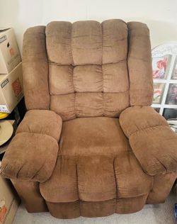 Brown Fabric Oversized Recliner Sofa chair