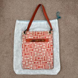 Mario Hernandez orange and cream tote bag