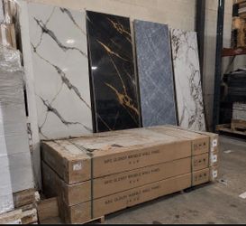 WPC glossy Marble, Wall Panels 4’ x9’ in stock - shower wall panel