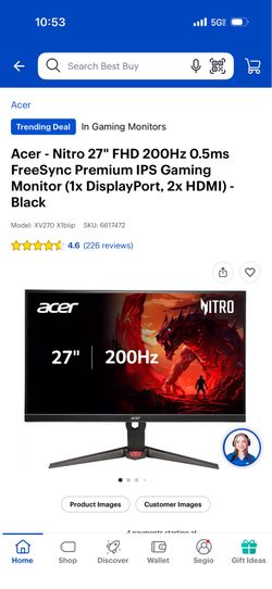 Acer monitor like new 27”