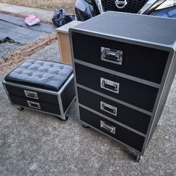 Metal Drawer Chest 2 Piece Set