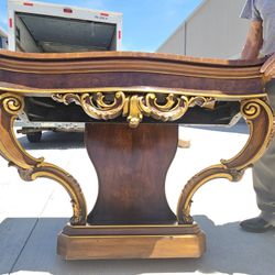 Gorgeous Carved Entry Table W/ Mirror *vintage FINE FURNITURE* 