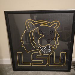 LSU frame Glass approx 2 feet square.