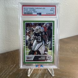 2019 PANINI CHRONICLES CLASSICS #C4 JOSH JACOBS CLASSICS-RED PSA 9