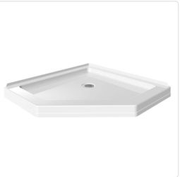 Delta 38 in. x 38 in. Neo-Angle Corner Shower Pan Base with Corner Drain in White