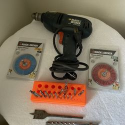 Black & Decker Corded Drill Plus Bits