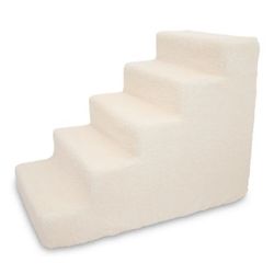Best Pet Supplies Pet Steps and Stairs with CertiPUR-US Certified Foam for Dogs and Cats, 5-Step, Lambswool