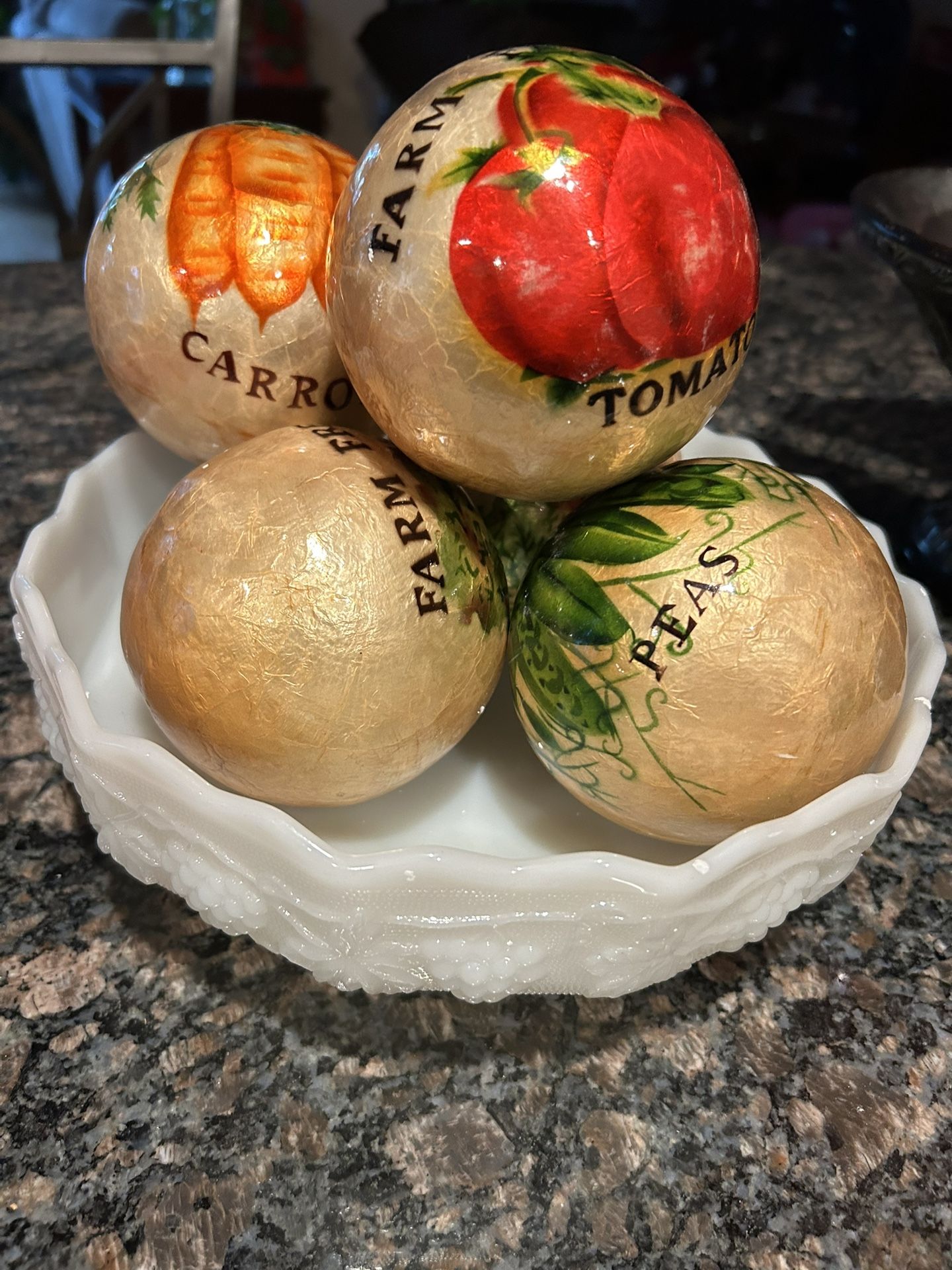 Beautiful And Colorful Foil Vegetables Sphere Balls