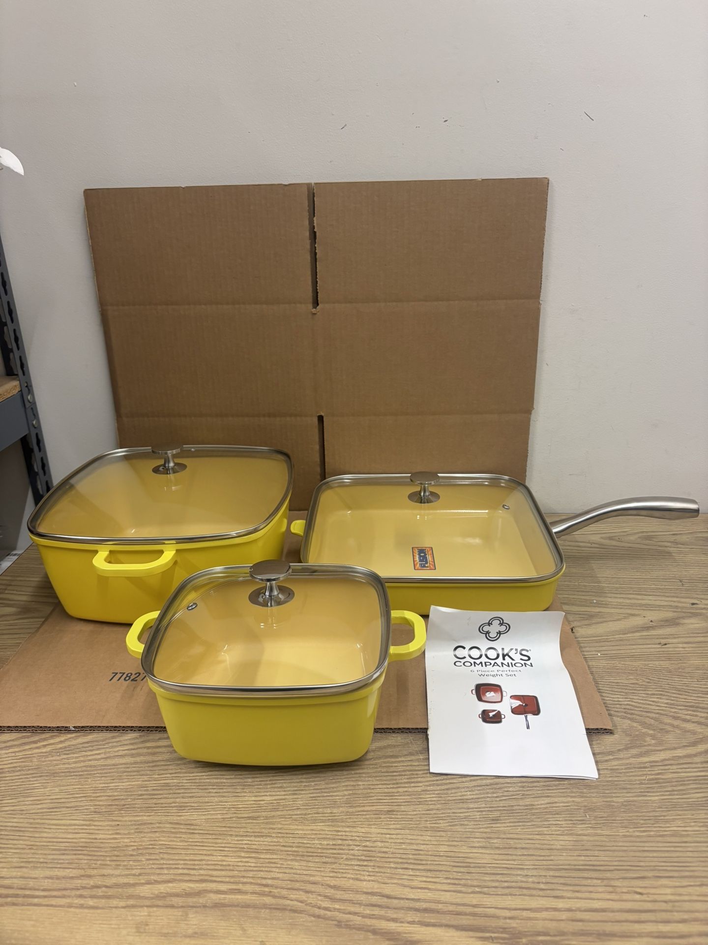 New 6-Piece Perfect Weight Cookware Set Yellow