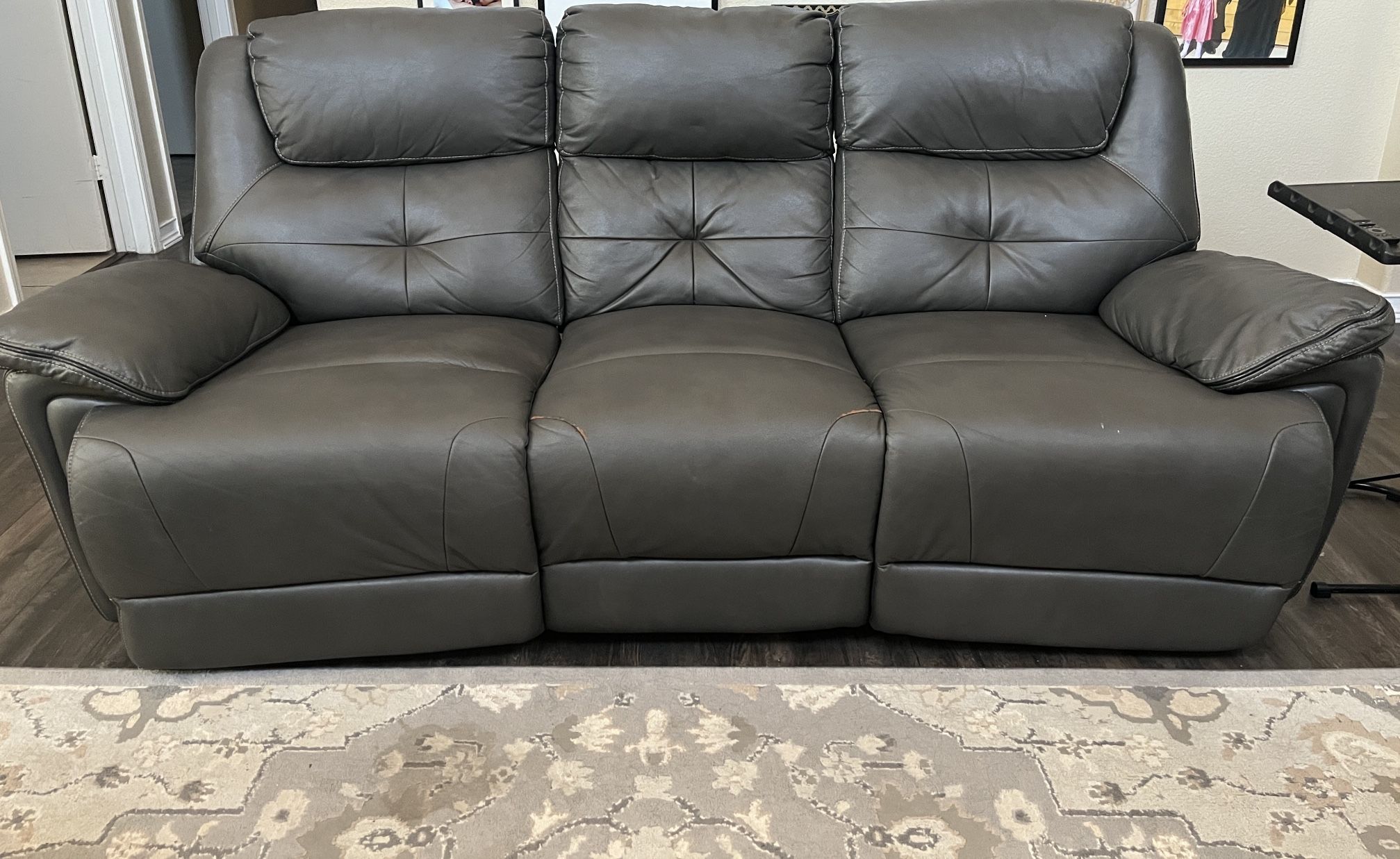 Gray Leather Couch