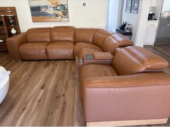 Brown Leather Sectional