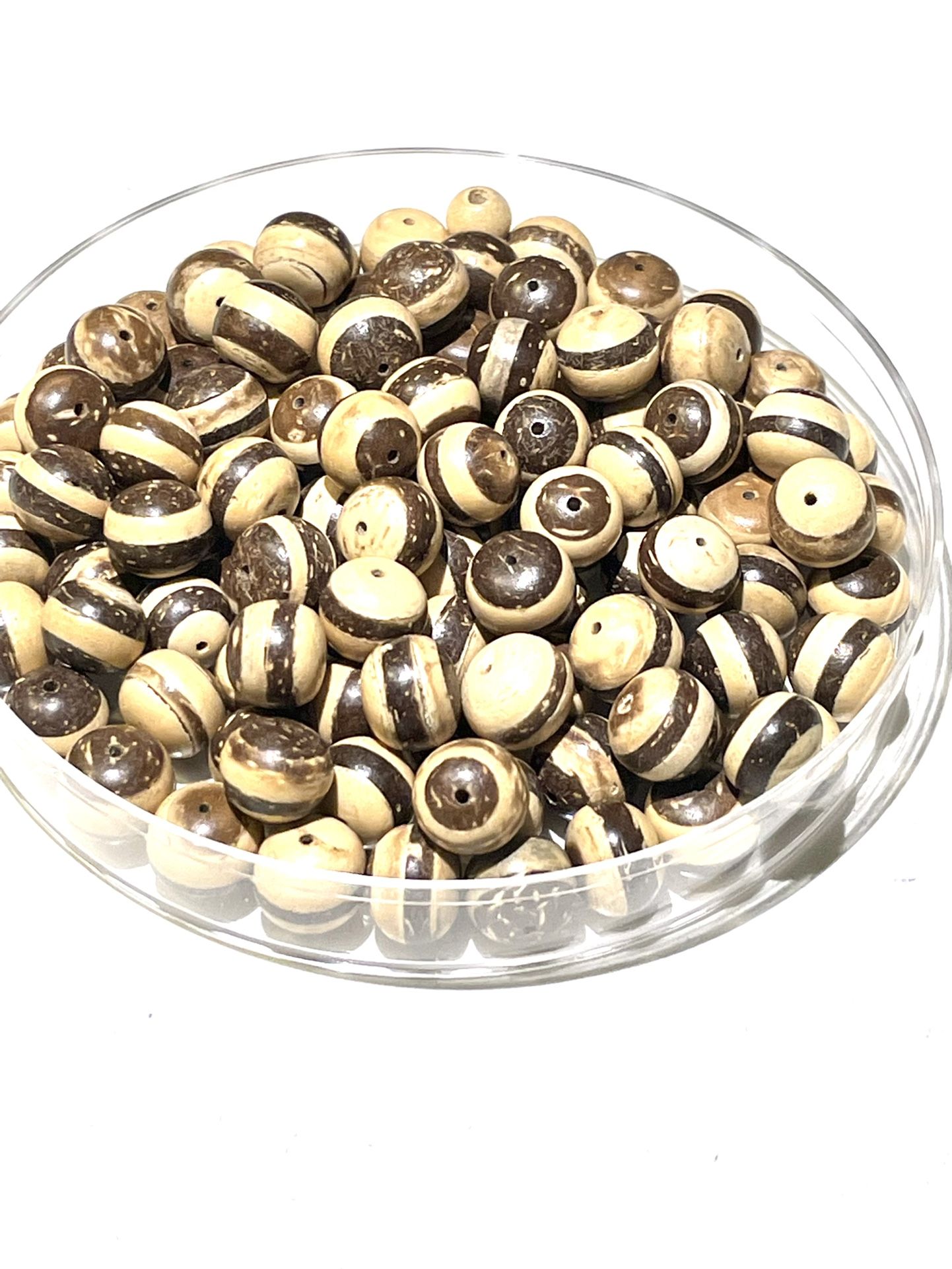 Tiger Coconut Bead Lot Of 55