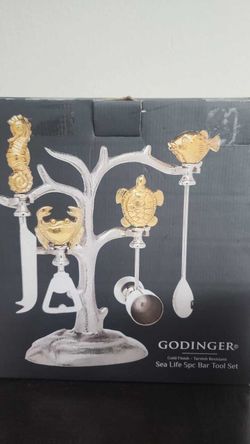 Godinger Sea Life 5pc Bar Tool Set – Brand New, Sealed in Box