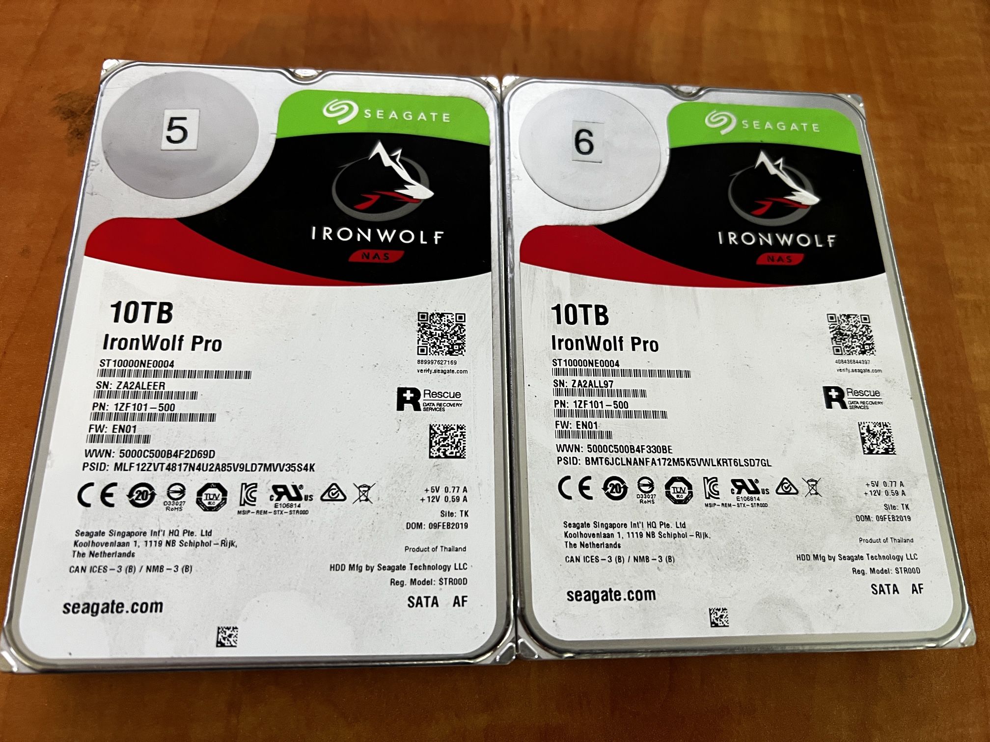 2 Of Seagate IronWolf ST1000NE0004 10TB NAS 7200RPM 256MB Cache SATA 6.0