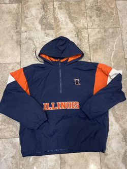 Vintage 90s  Fighting Illi Illinois Pro Edge 1/4 Zip Puffer Jacket Sz 2x