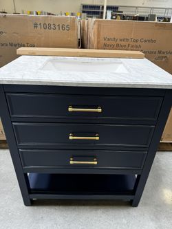 30” Navy Blue Sink And Vanity - New In Box