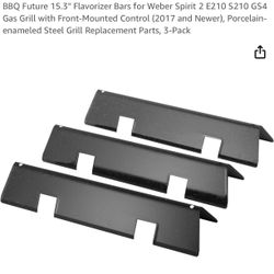 BBQ Future 15.3" Flavorizer Bars for Weber Spirit 2 E210 S210 GS4 Gas Grill with Front-Mounted Control (2017 and Newer), Porcelain-enameled Steel Gril