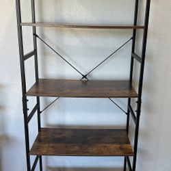 Wood And Black Book Shelves