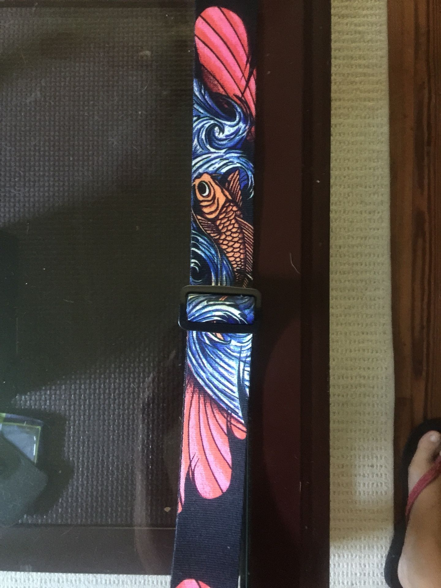 Levy’s Guitar adjustable strap with awesome fish print