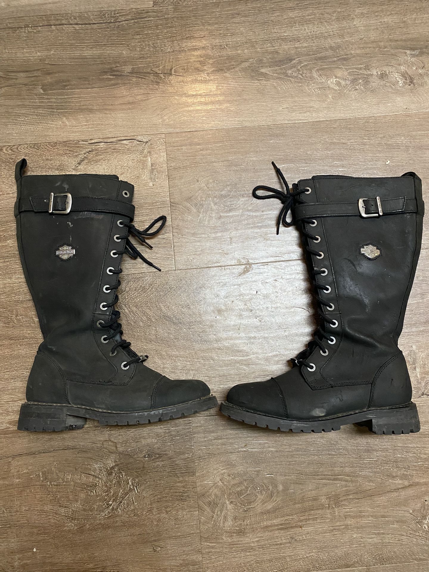 Harley-Davidson Women's 14" Savannah SZ 9 Black Leather Motorcycle Boots