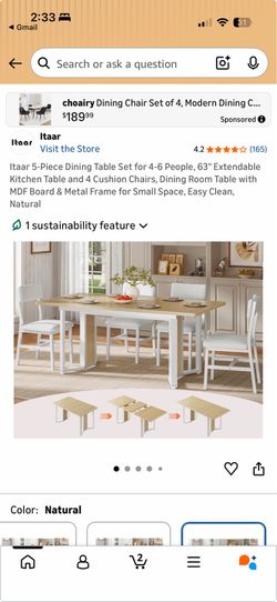 New in box dinning table and chairs